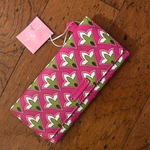 Vera Bradley Pink and Green Heart Wallet